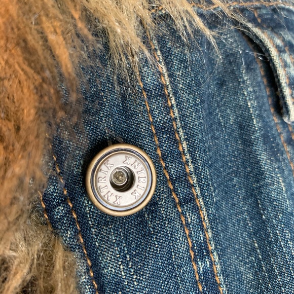 COPY - Faux Fur Denim Bomber Jacket by XNTRIK - Picture 3 of 7